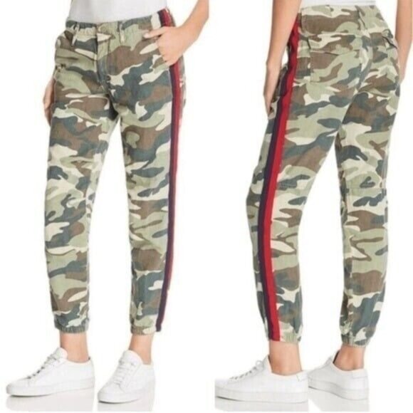 SKU 2 Mother The Misfit Camo Side Stripe Pants 26 Green Blue Red - Picture 1 of 9